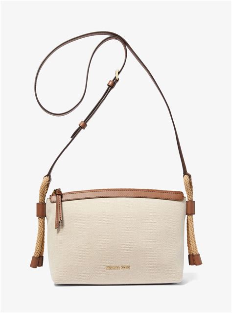 michael kors talia crossbody|Talia Medium Cotton Canvas Crossbody Bag .